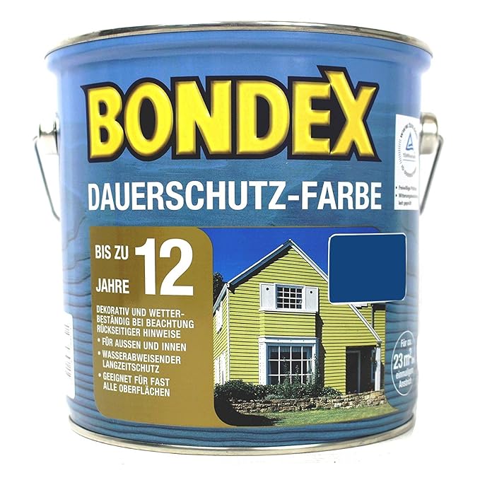 Bondex Dauerschutzfarbe 2,5 l - RAL 5010 enzianblau, für Holz Innen und Außen