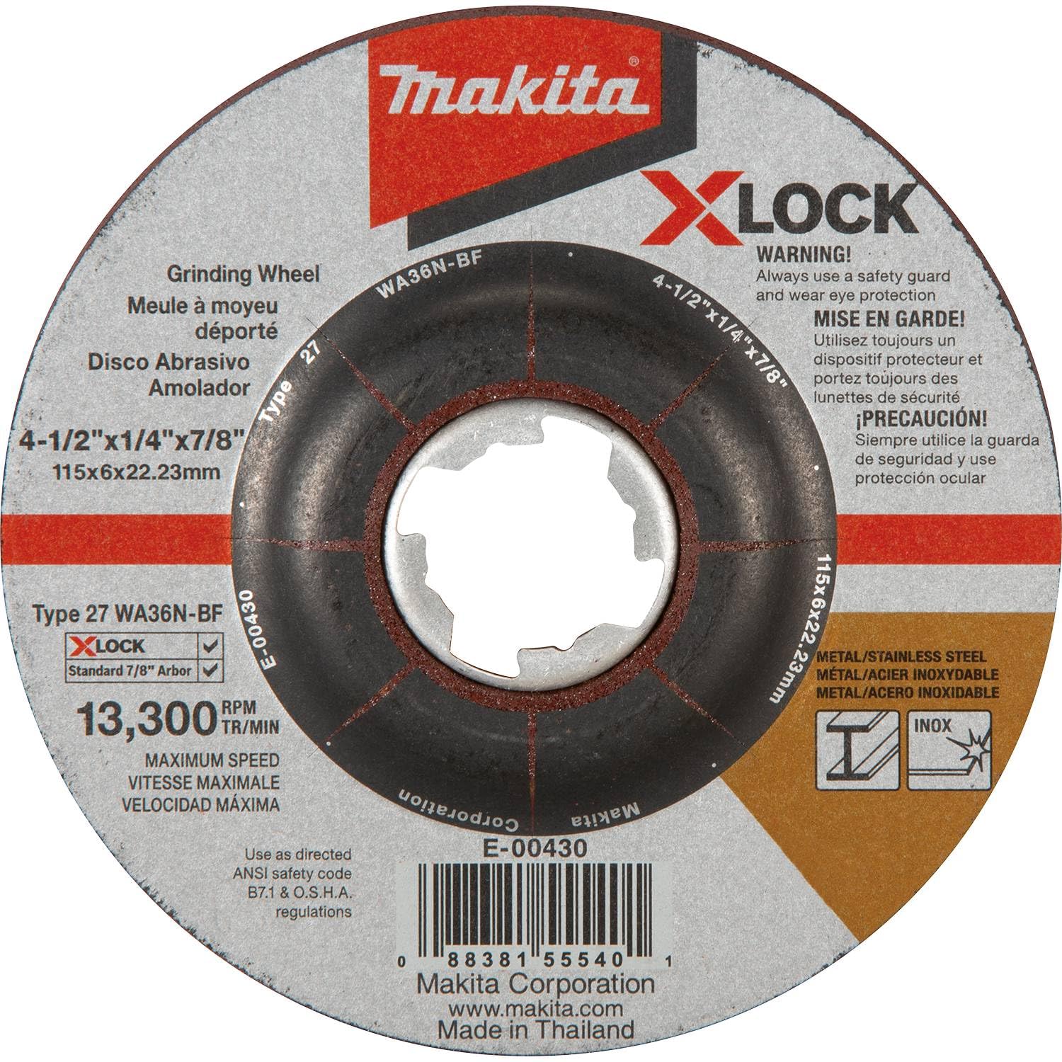 Makita E-00371 X-Lock Grinding Wheel 115mm WA36N