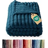 Super Soft Fleece Blanket King Size - Fleece Throw Blanket - 90x108, Navy | Soft, Warm, Striped Blanket for Bed, Sofa, Couch &amp; Chair, Cozy, Anti-Static, All Season, Home Decor Gifts for Men &amp; Women
