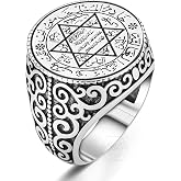 mysilverworld 925 Sterling Silver Seal of Solomon Daud Star Men's Ring