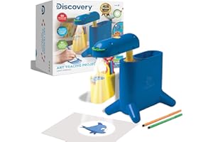 Discovery™ Art Tracing Projector Kit - 32 Stencils, 12 Markers, 20 Paper Sheets Included| Portable Arts & Crafts Activity Set| Doodle & Sketch Art Supplies| Kids Drawing Toy| Boys Girls Gift| Ages 6+