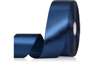 Sagaat Navy Blue Ribbon 1-1/2 Inch, 60 Yards Dark Blue Satin Ribbon for Gift Wrapping, Fabric Ribbon for Hair Flower Bouquet Crafts Christmas Wedding Party