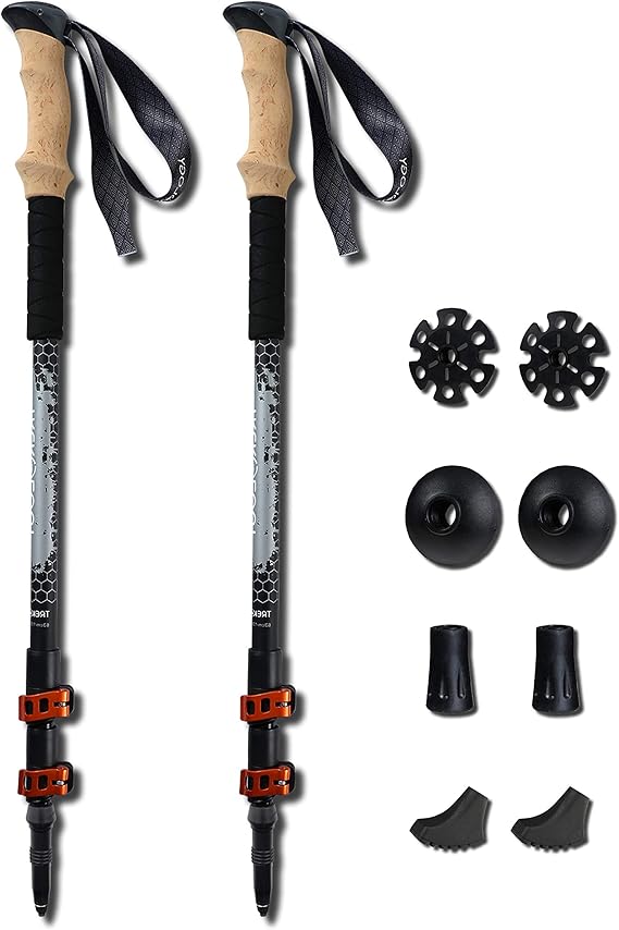 TREKOLOGY Walking Trekking Poles 2pc/set Lightweight Collapsible