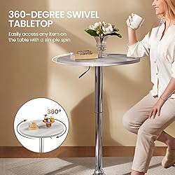 Yaheetech Round Bar Table, Adjustable Height and