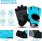 BEAST RAGE Weight Lifting Gloves Breathable Non-Slip Palm M AQUA view 2