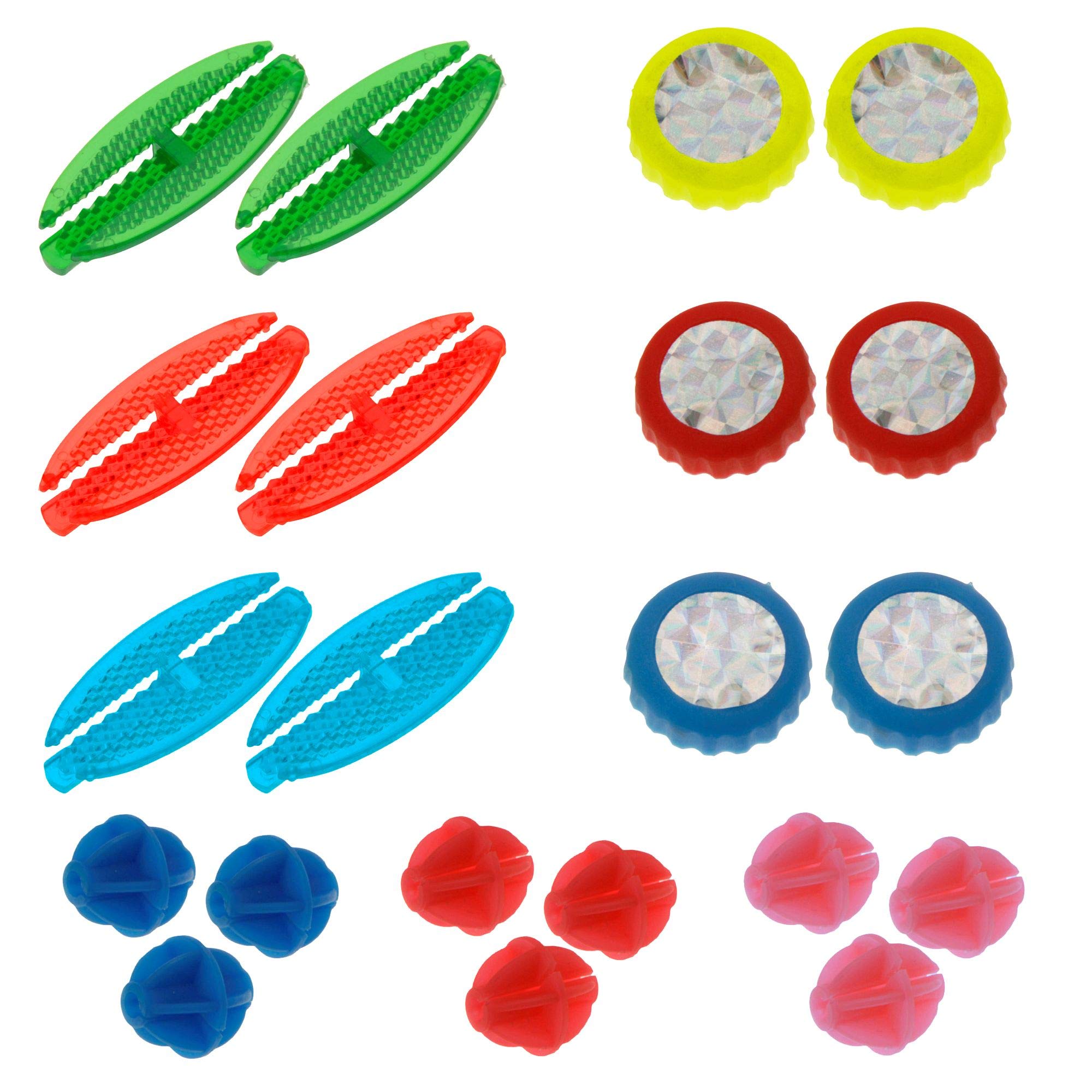 hibuy Bicycle Spoke Clips – Children's Bicycle Reflectors & Beads – Pack of 21 – Colourful Popy Colourful