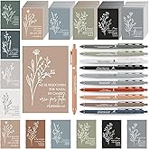 Kosiz 80 Pcs Spanish Christian Gifts for Bible Verse Notepads Ballpoint Pens Mini Scripture Notebook Inspirational Easter Christian Gifts for Women Men(Fresh Colors)