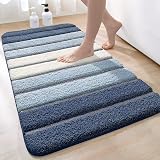 DEXI Bath Mat 60 x 90 cm Microfiber Non-Slip Blue