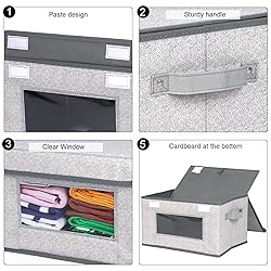 Univivi [4-Pack Fabric Storage Boxes Collapsible