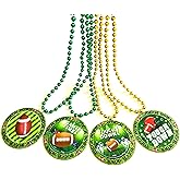 afson 12Pcs Super Bowl Football Bead Necklaces Party Medal Necklaces Sports Event Football Necklace Party Supplies