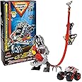 Monster Jam ThunderROARus Drop Playset with Exclusive Monster Truck, Over 6 Feet Tall, Lights & Sounds, Kids Dinosaur Toys for Boys and Girls Ages 4 and Up