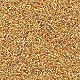 2mm Gold Seed Beads for Jewelry Making 200 Grams About 18880pcs,12/0 Glass Craft for Making Earrings, Bracelets, Pendants, Waist Jewelry, DIY Handmade Seed Beads(Transparent Gold)