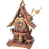 ROKR 3D Wooden Puzzles for Adults, Cuckoo Clock Model Kit, Room Home Decor DIY Watch Making Kit Mechanical Building Toys Func