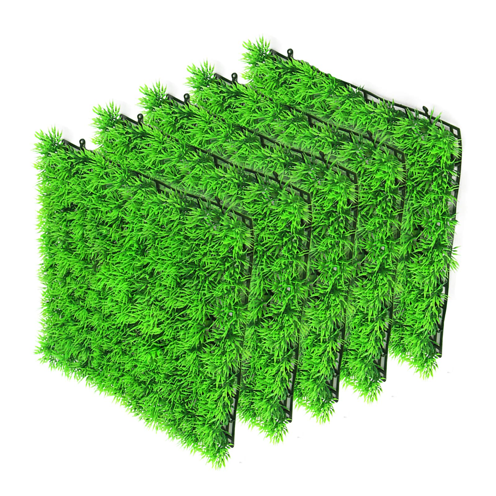 Haokaini 5pcs Aquarium Fake Grass Mat Fish Tank Artificial Turf Aquatic Grass Plastic Lawn Underwater Green Grass Landscape Fish Tank Plants Decoration 9.8Inch