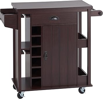 Amazon Com Iohomes Casti Kitchen Cart Espresso Kitchen