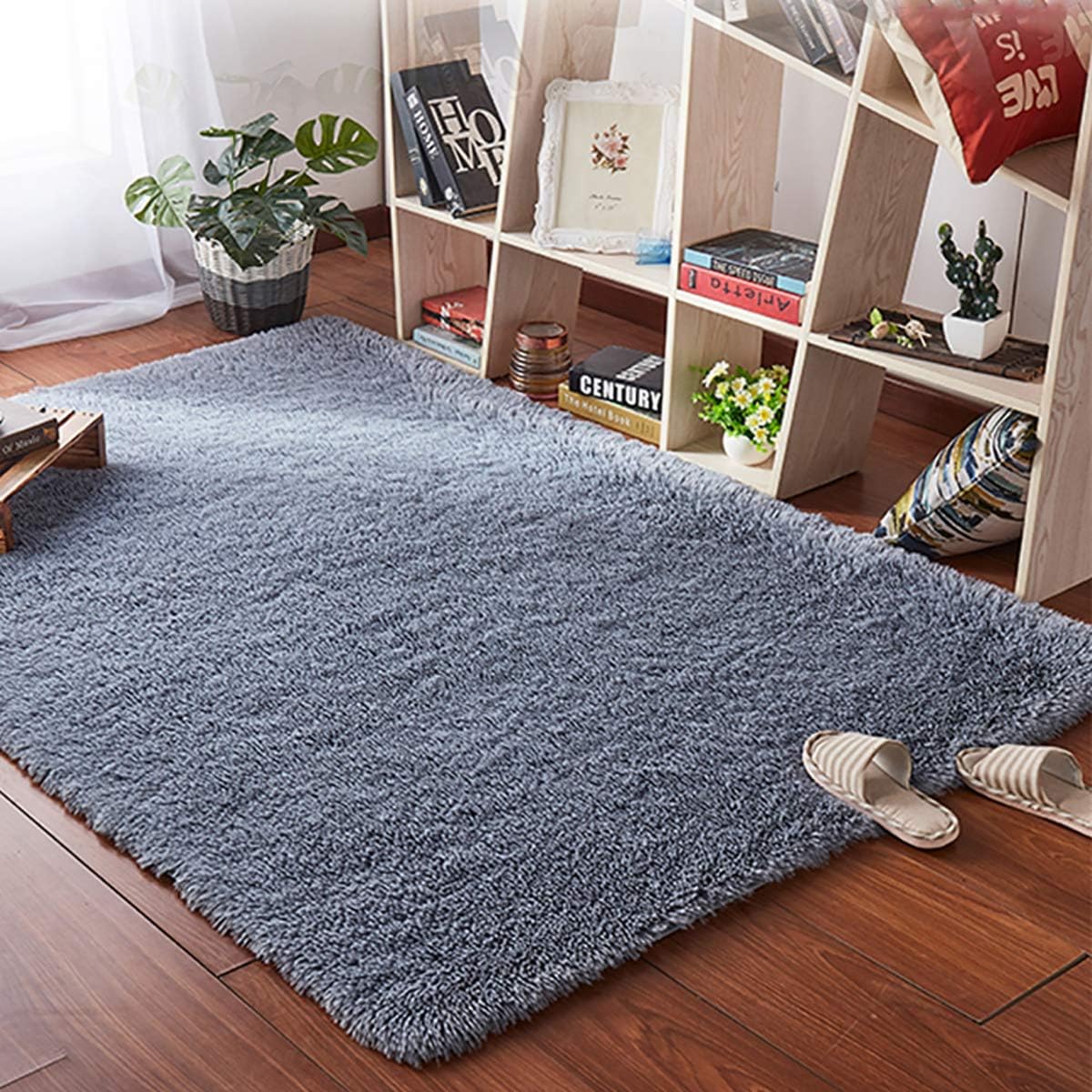 Leesentec Tapis Doux Salon Tapis Anti Slip Moelleux Chambre Tapis Tapis Shaggy Tapis De Sol Grand Pour Couloir Chambre Blanc 185 185 Cuisine Maison Moquettes Tapis Et Sous Tapis