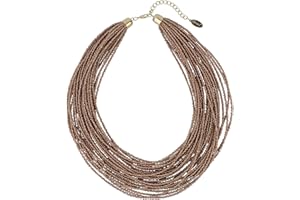 BOCAR Multi Layer Chunky Bib Statement Seed Beads Cluster Collar Necklace for Women Gift (NK-10351)