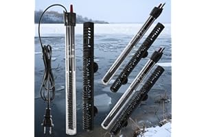 VIHOSE 3 Pcs 300w Outdoor Pond Heater Small Submersible Tank Heater for Small Outdoor Ponds, with Long Cable Wire 2 Suction Cups