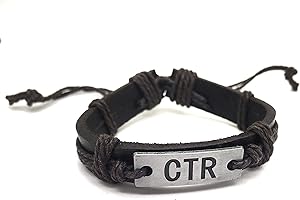 Doodle Beads Genuine Leather CTR Bracelet - Hand stamped CTR Metal Plate