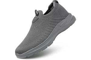 HETOHEC Mens Walking Shoes Lightweight Breathe Mesh Running Shoes Slip On Fashion Tennis Sneakers Comfort Gym Workout Zapatos de Hombre