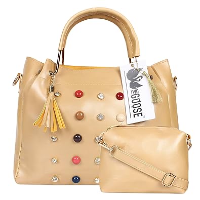 TWO GOOSE PU Leather Combo of Wrist Handle Satchel bag & Clutch Sling Ladies Handbag for Women & Girls for Casual, Outdoor, Party, Kitty, Travel, College, Office, Shopping & Gifting