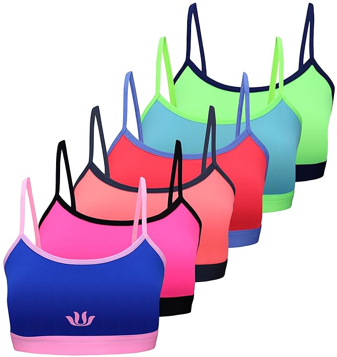 PiriModa 6 Mädchen Bustier Mikrofaser BH Sport Bra Trägertop BH Kinder Unterwäsche