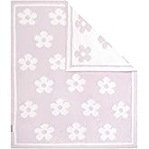 Living Textiles Chenille Baby Blanket - Purple Flower Ultra Soft, Thick, and Versatile | Warm Blanket for Newborns, Throw Blanket for Crib, Stroller Cover | Perfect Baby Gift 75 x 85 cm