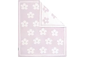 Living Textiles Chenille Baby Blanket - Purple Flower Ultra Soft, Thick, and Versatile | Warm Blanket for Newborns, Throw Blanket for Crib, Stroller Cover | Perfect Baby Gift 75 x 85 cm