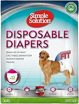 Simple Solution Disposable Dog Diapers for Female Dogs XXL 12 Pack