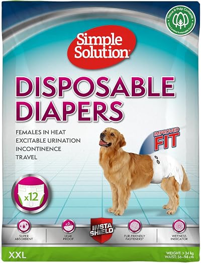 Simple Solution Disposable Dog Diapers for Female Dogs XXL 12 Pack