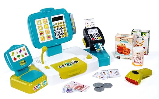 Smoby 350105 - Elektronische Supermarktkasse XL, türkis