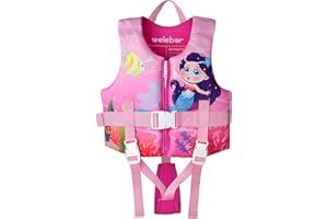 Welebar Toddler Swim Vest, Floaties with Adjustable Safety Strap & Crotch Strap for Boys and Girls Age 2-10 Years/22-88lbs
