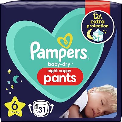 Pampers Baby Nappy Pants Size 6 15+ kg 31 Nappies Baby Dry Night