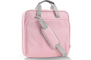 FAMLIFE Zipper Binder with Strap - 2 Inch 3-Ring Trapper Keeper Binder - 500-Sheet Capacity - Multi-Pocket Organizer Binder for School and Office (Pink)