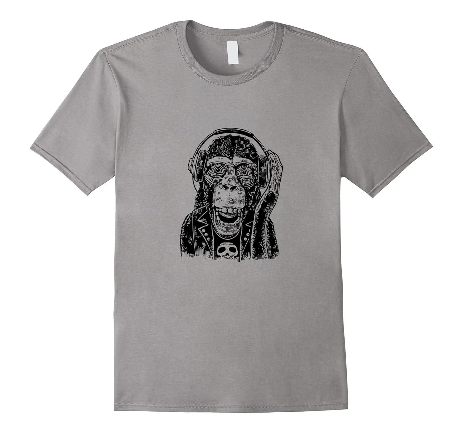 Cute Kids + Adults Shirts: Hipster Monkey T-Shirt Headphones-ANZ