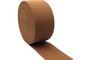 Dortrue 2 Inch 5 Yards Brown Sewing Elastic Band Heavy Stretch High Elasticity Elastic Spool for Sewing Pants Waistband, Straps, Craft DIY Projects