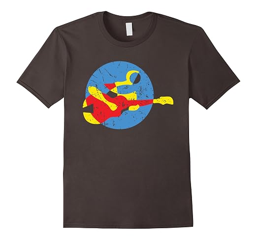Mens Guitar Musician Abstract Style T-shirt 2XL Asphalt