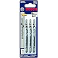 Bosch T244D3 4-Inch 6TPI HCS Speed for Wood Scrolling Jigsaw Blade, 3-Pack