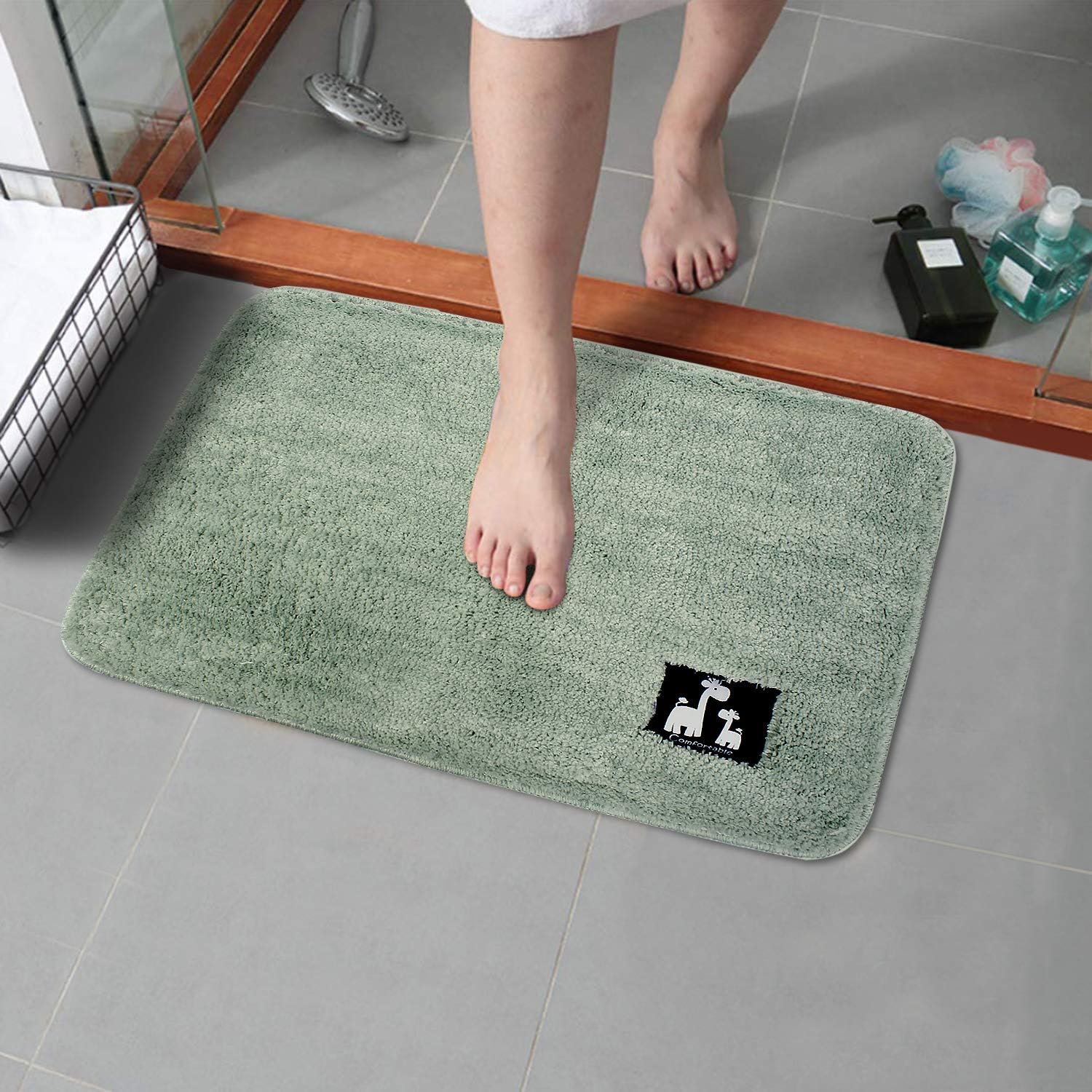HOKIPOยฎ Soft Microfiber Bathmats for Home, 40x60cm, Green (AR-2430-GR).