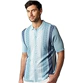 Men’s Short Sleeve Knit Sports Shirt - Modern Polo Vintage Classics: Mélange Panel