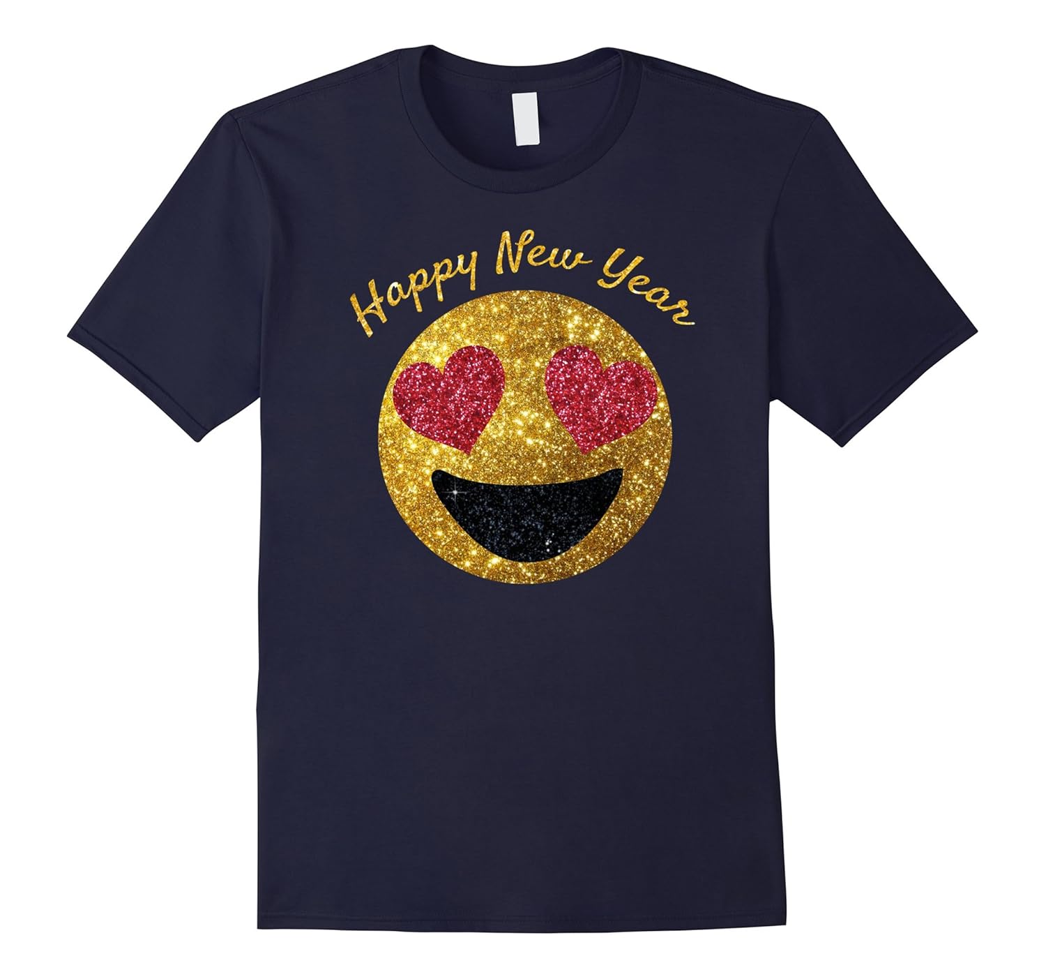 New Year Shirt Cute Happy New Year Emoji Shirt Heart Eyes-ANZ