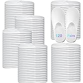 JaGely 120 Pairs Bulk Disposable Slippers Non Slip Hotel Spa Slippers Fluffy Closed Toe for Home Indoor Wedding Travel Party Guests Men Women