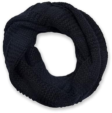 styleBREAKER Strick Loop Schal mit Patentmuster, Uni Feinstrick Schlauchschal, Winter Strickschal, Unisex 01018152