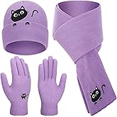 Geyoga Cat/dog/bee/capybara Winter Beanie Scarf Gloves Knit Fleece Warmer Animal Lover Winter Gifts Women Men