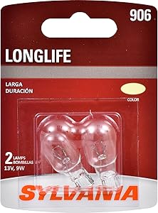 SYLVANIA - 906 Long Life Miniature - Bulb, Ideal for Interior Lighting – Cargo, License Plate and More. (Contains 2 Bulbs)