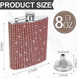 INSTOME Diamond Flask,Red Glitter Flask,Bedazzled