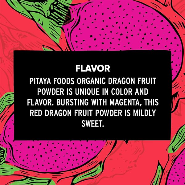 PITAYA FOODS – ORGANIC DRAGON FRUIT POWDER, FREEZE DRIED FRUIT POWDER, SUPER-FRUIT (4 OZ)