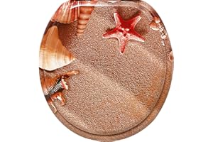 Nastarki Round Toilet Seat, Slow Close Wood Toilet Seats, Wooden Toilet Seats with Strong Alloy Hinges, Adjustable Toilet Seat, Easy to Install and Clean