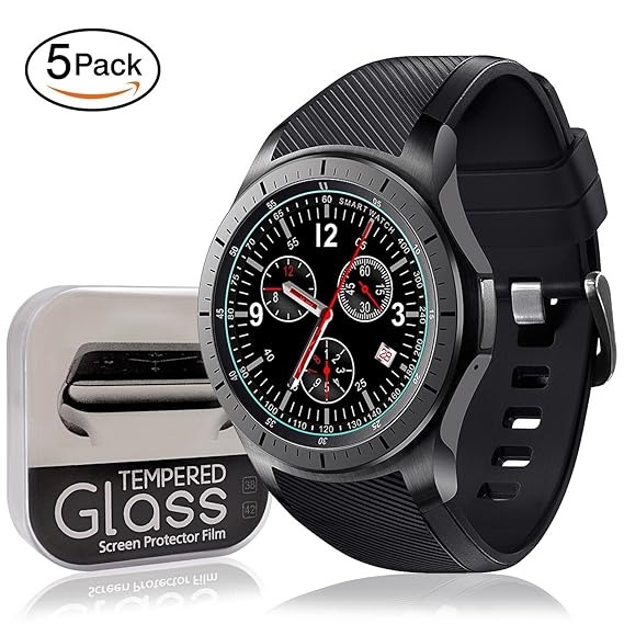 [5-Pack] SYOSIN Compatible Samsung Gear S3 Frontier / Classic & Galaxy Watch 46mm Screen Protector [Full Screen Coverage] [0.3mm 2.5D High Definition ...