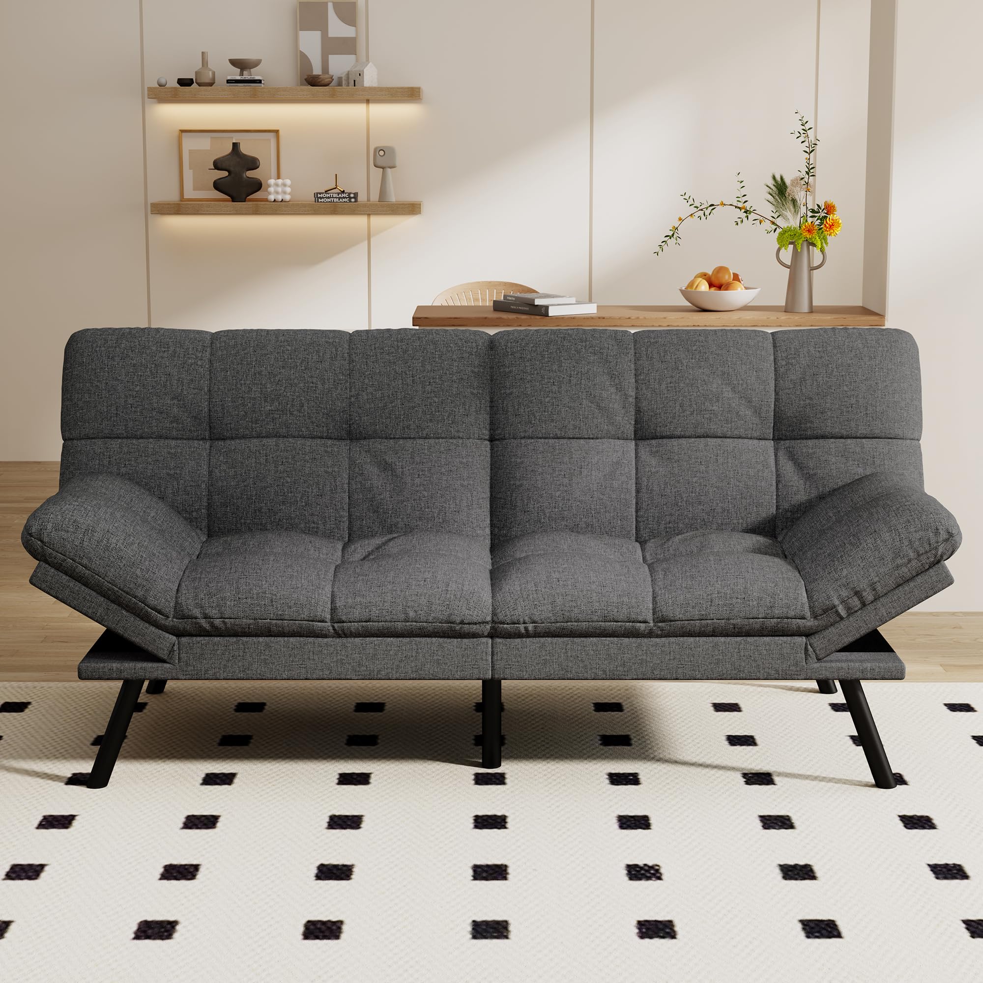 Opoiar Convertible Futon Sofa Bed,71" Memory Foam